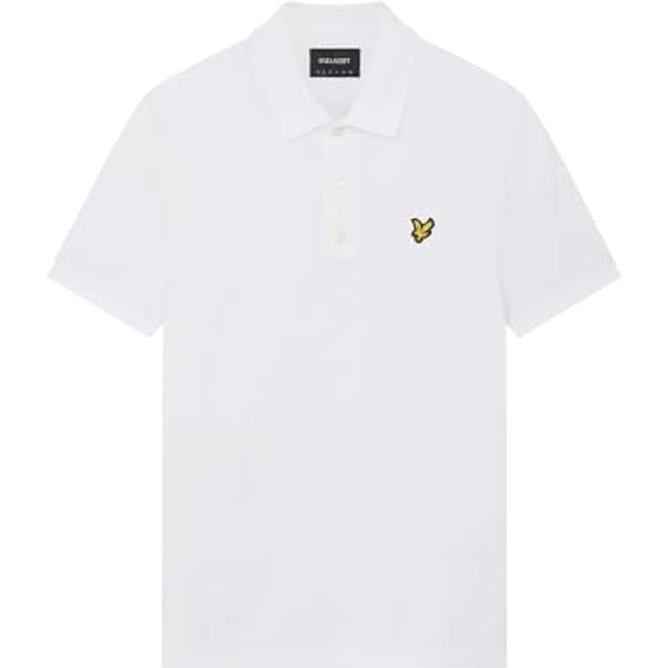 Lyle and Scott Herren Shirt Plain, Weiß, XL, klassischer Schnitt, gerippte Ärmel, Drei-Knopf-Verschluss, Logo auf der Brust – Bild 5