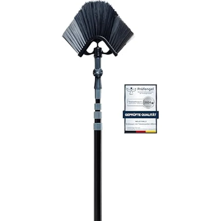 Neustanlo Teleskopstiel Eckbesen 400 cm ausziehbar, ideal für Fassadenreinigung, blau-gelb – Bild 4