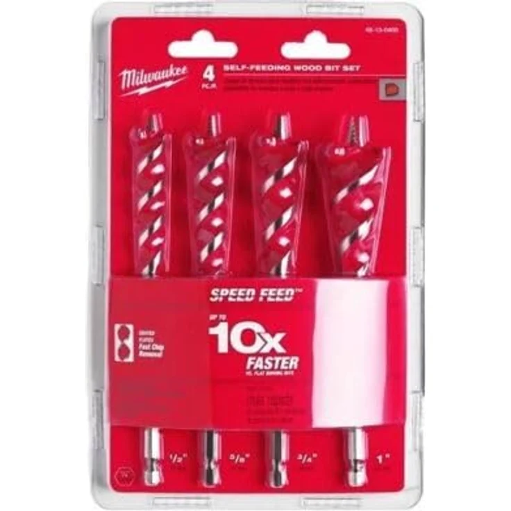 Milwaukee SPEED FEED Holzbohrer Set 4-teilig mit konischen Spiralschnecken, Ø 13/16/20/25 mm, für schnelles und sauberes Bohren – Bild 2