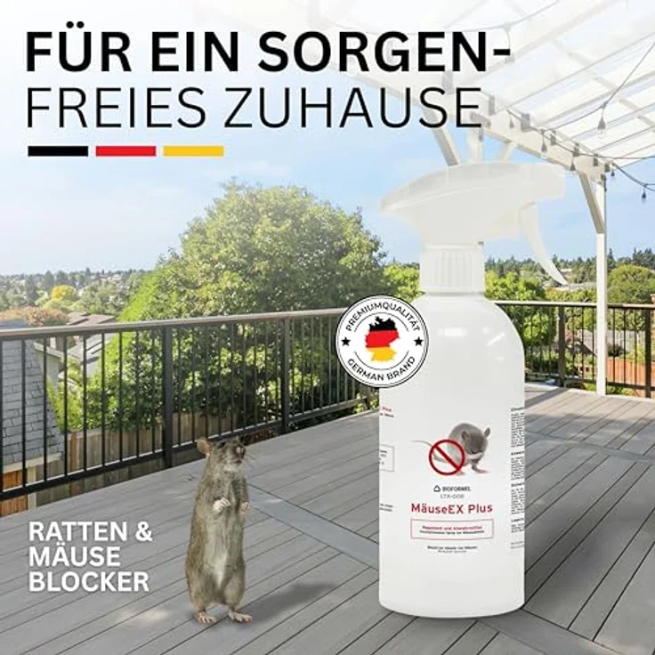 BIOFORMEL Mäuse Ex Spray Plus 500ml, Mäuse- & Rattenabwehrmittel mit Geraniol, für Indoor & Outdoor, made in Germany – Bild 4