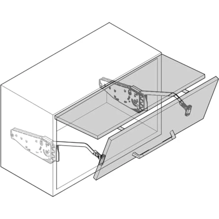 Kesseböhmer FREEfold G5fo Klappenbeschlag, Faltliftbeschlag für Hängeschränke 710-790 mm, Klappengewicht 8,7 - 17,2 kg, mit Multi-Positions-Stopp – Bild 8