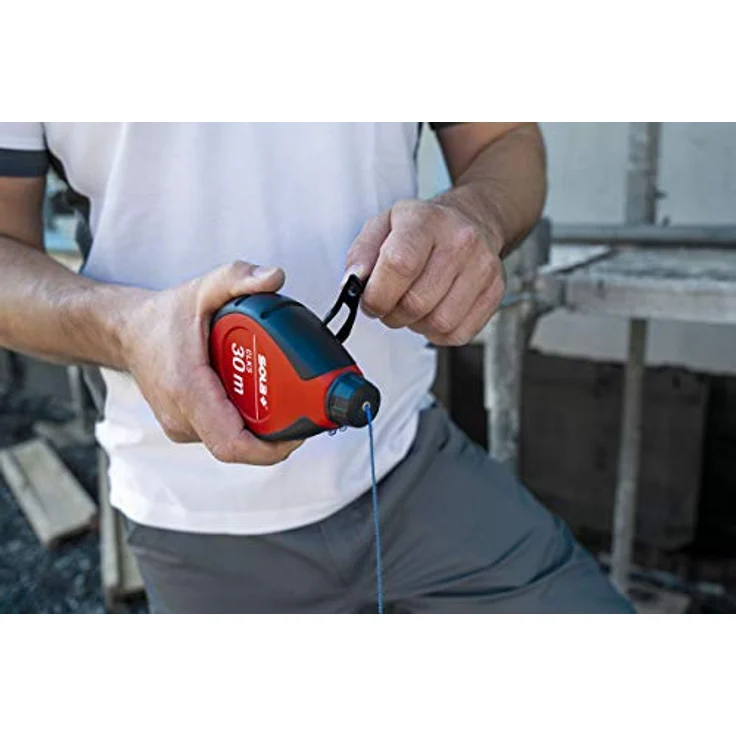 Sola CLKS Schlagschnur Set Blau, 30 m Markierschnur mit Kreide, 6:1 Getriebe für schnellen Schnureinzug, robustes Kunststoffgehäuse – Bild 5