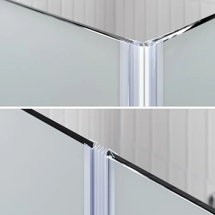 i-flair DK99 Falttür Duschkabine 70x70x190 cm, satinierte 6 mm Sicherheitsglas mit silbernen Profilen, platzsparend und für Menschen mit eingeschränkter Mobilität geeignet – Bild 6