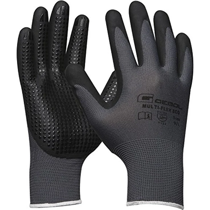 Arbeitshandschuh MULTI FLEX ECO | Größe 10 (XL) | Polyester, Nitril Beschichtung mit Noppen| 1 Paar – Bild 2