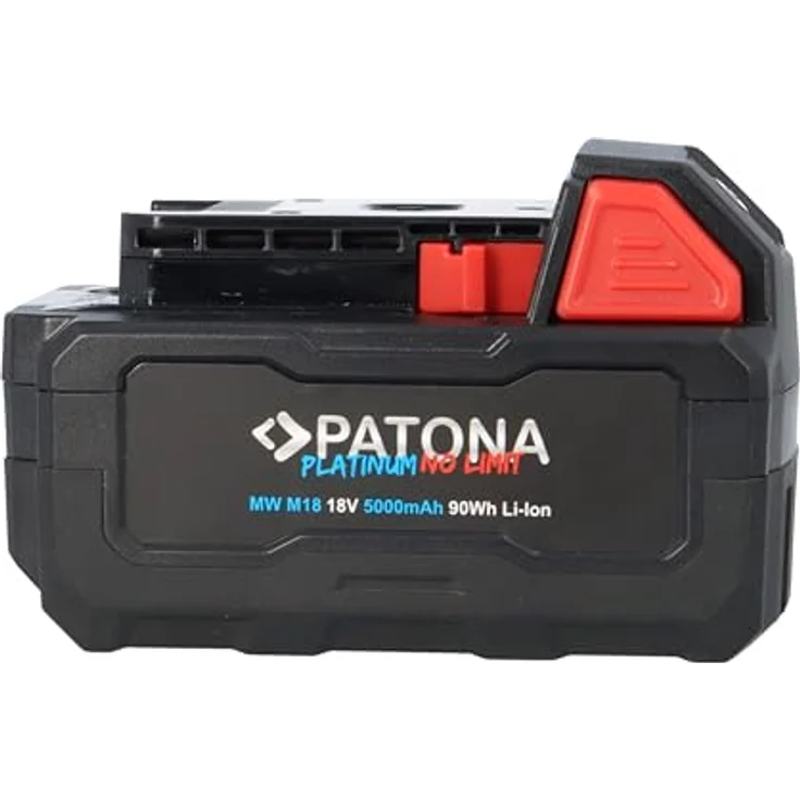 PATONA Platinum 18V Akku für Milwaukee M18, 5.000mAh, mit USB-C PD45W Anschluss, schwarz – Bild 5