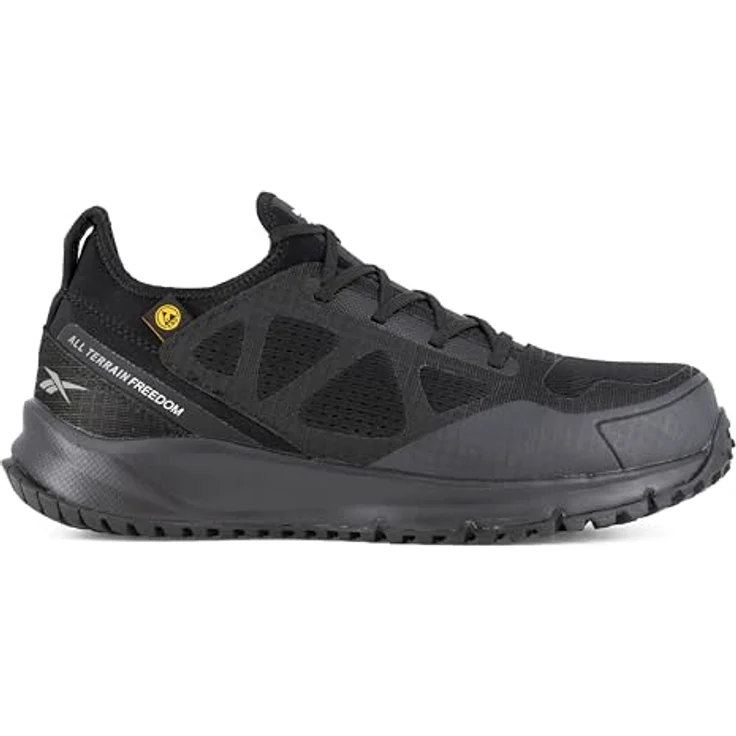 Reebok All Terrain Safety Sicherheitsschuh, Mesh und Ripstopgewebe, Aluminiumkappe, Rutschfeste Gummisohle, MemoryTech Massage 2.0 Fußbett, schwarz – Bild 3