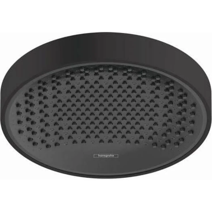 hansgrohe, Duschbrause, Rainfinity 1jet Kopfbrause: PowderRain, Matt Black, Decken- oder Wandmontage – Bild 1