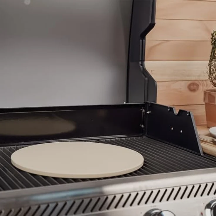 SANTOS runder Pizzastein für Gasgrill, Holzkohlegrills, Smoker & Backofen, Ø 36,5 cm – Bild 8