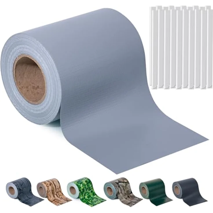 Intergo PVC Sichtschutzstreifen 70m Rolle Grau, UV-beständig & reflexionsarm inkl. Befestigungsclips Gartensichtschutz – Bild 2