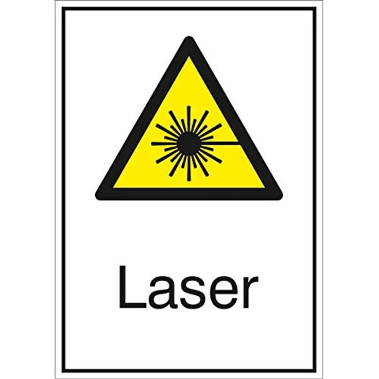 Betriebsausstattung24® Warn-Kombischild „Laser“ | Sicherheitsschild/Warnschild | Betriebssicherheit | Aluminium , 21,0 x 29,7 cm