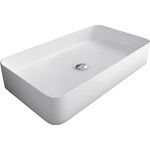 Alpenberger Aufsatzwaschbecken 60 cm Breit mit Nano Beschichtet | Sauberes Keramik Waschbecken Eckig | Waschtisch ohne Hahnloch für Bad & Gäste-WC | Design Aufsatz-Waschschale Modern ohne Überlauf