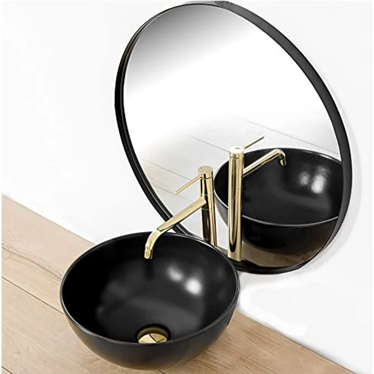 Rea Waschtischarmatur LUGANO SLIM GOLD HAUT, freistehende Badarmatur aus Messing mit Mischdüse, 180 mm Auslaufreichweite, gold – Bild 3