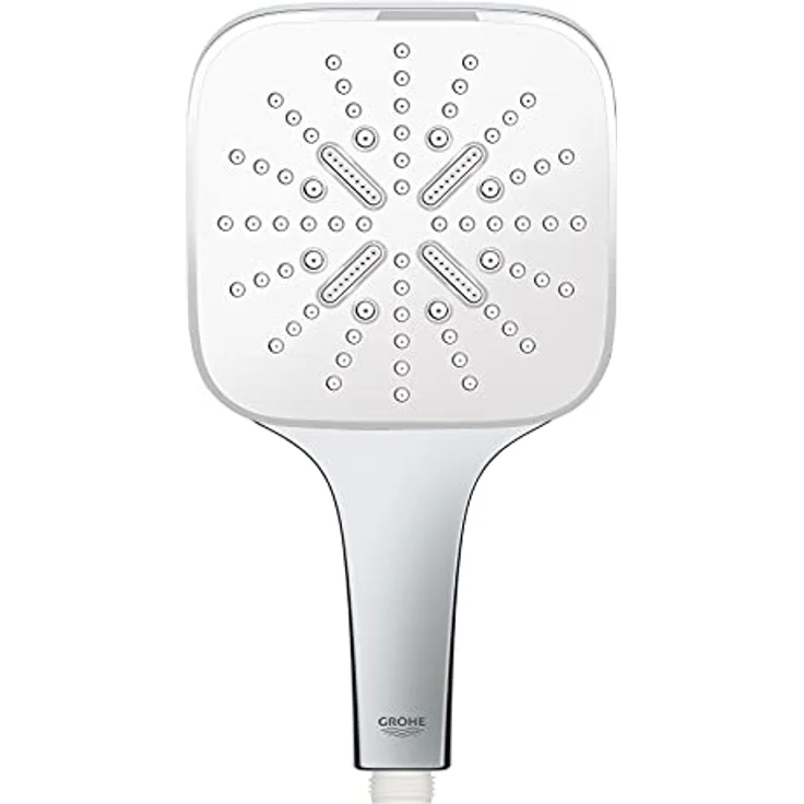 GROHE Rainshower SmartActive 130 Cube Handbrause, Moon White/Chrom, 3 Strahlarten, 8,5 l/min, DripStop, Antikalk-System – Bild 3