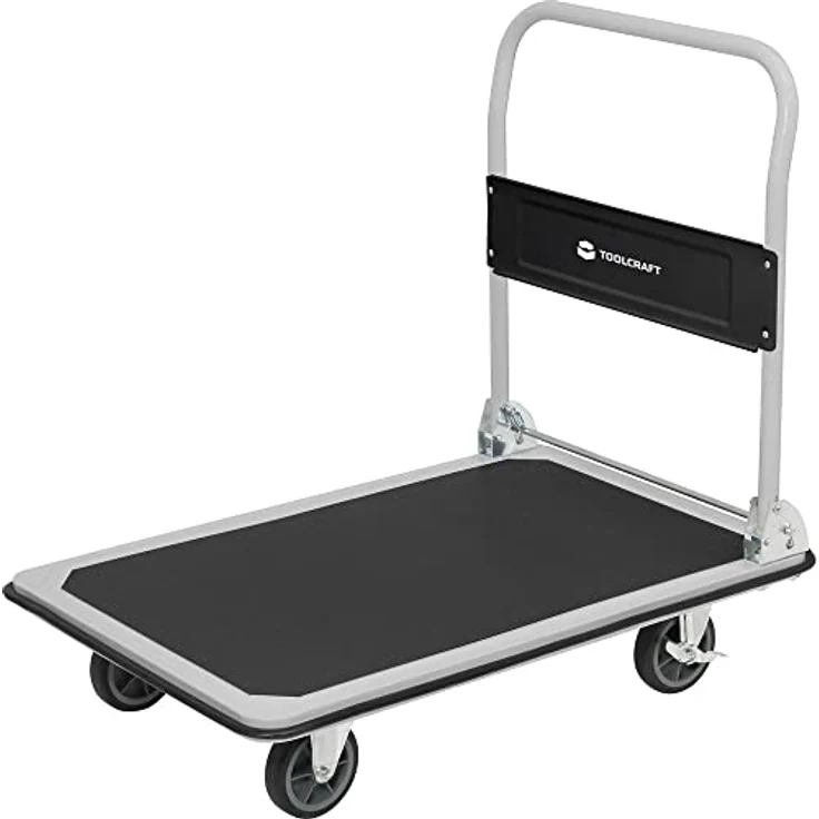 TOOLCRAFT klappbarer Transportwagen, Plattformwagen mit Traglast von 150 kg, Feststeller, Stahl und PP – Bild 1