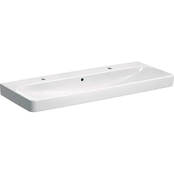 Geberit Smyle Square Waschtisch 500253, 120x48cm, mit Zwei Hahnlöchern, mit Überlauf, Farbe: Weiß, mit KeraTect - 500.253.01.8 – Bild 2