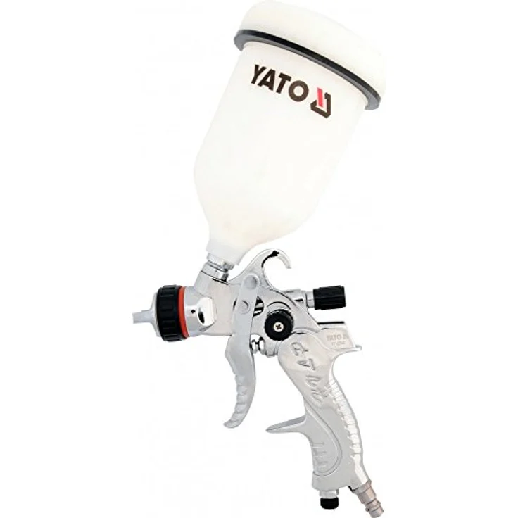Yato Pistolet LAKIERNICZY HVLP, Spritzpistole mit 0,6L Behälter und 1,4mm Düsendurchmesser, 410 l/min Luftverbrauch – Bild 2