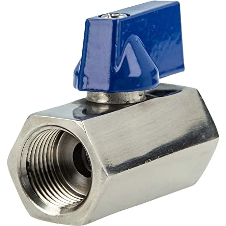 tecuro Mini-Kugelhahn Edelstahl V4A (AISI 316), 3/8 Zoll IG/IG, korrosionsbeständig, max. 40 bar nach ISO 228 – Bild 1