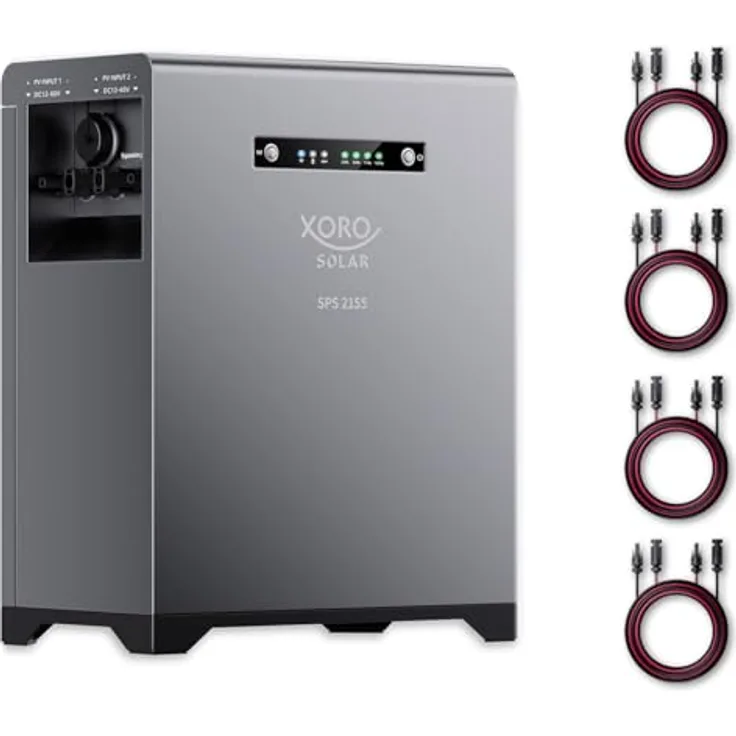 XORO SOLAR SPS 2155 Balkonkraftwerkspeicher mit 2 kWh LiFePO4 Akku, Dual MPPT 2x800W Eingang, 800W Ausgang IP65, Plug & Play