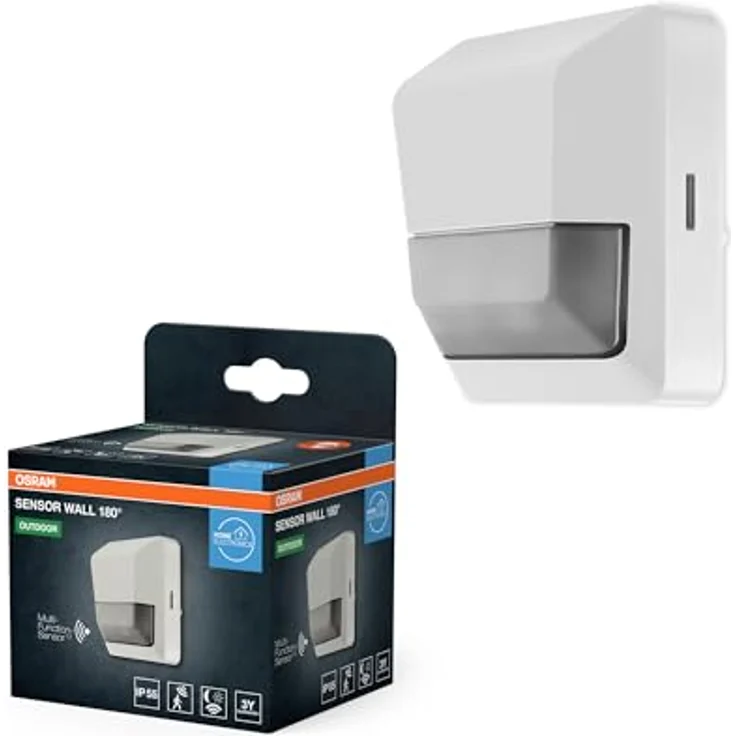 Osram SENSOR WALL Bewegungsmelder, 180° Erfassungswinkel, IP55, für Wandmontage, weiß – Bild 1