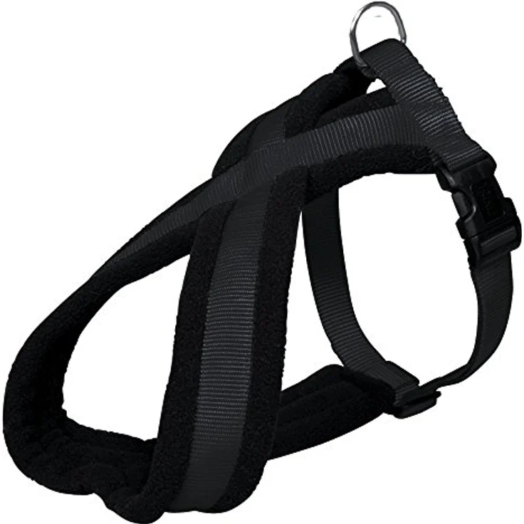 Trixie Premium Geschirr mit Fleecepolsterung, M: 45–80 cm/25 mm, Schwarz – Bild 3