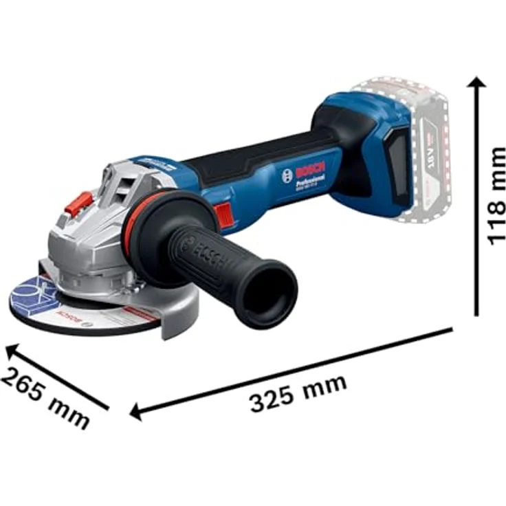 Bosch Professional GWS 18V-11 S, Akku-Winkelschleifer (18 V, ohne Akku, 125 mm Scheibendurchmesser, AMPShare 18V Akkuallianz) – Bild 6
