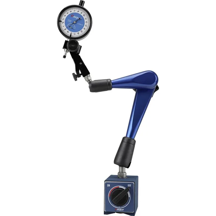 Dasqua 7121-0020 Power-Magnetfuß mit verstärkter Verriegelung, Ablesung: 220mm, gehärteter Edelstahl