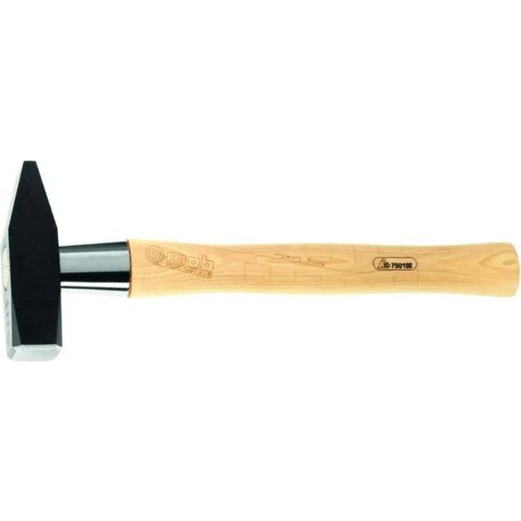 MOB Schlosserhammer, Hammer mit Hickory-Griff und Stielschutzhülse, 800 g, geschmiedeter und lackierter Kopf