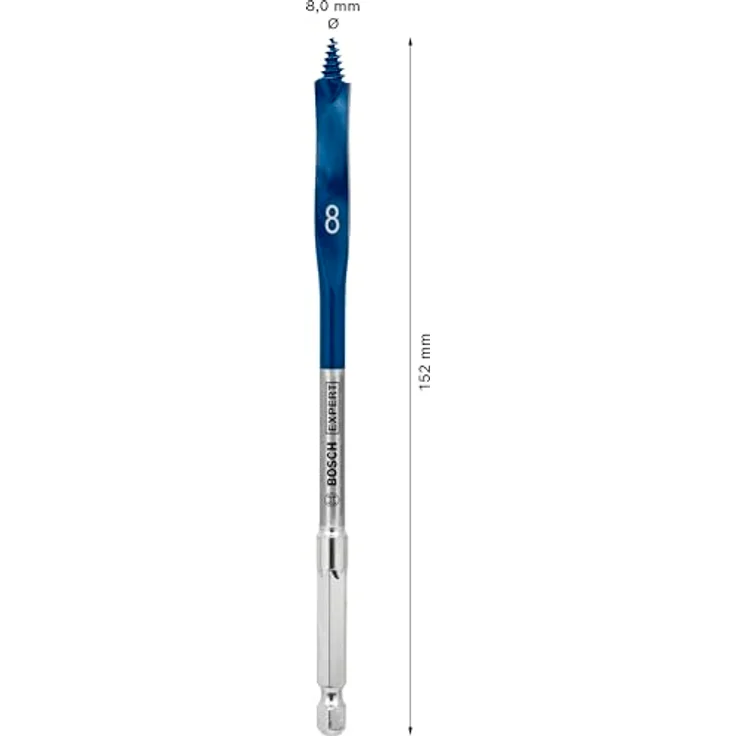 Bosch Expert Self Cut Speed Spade Bit, 8mm x 152mm, HEX Shank, schnelles Bohren für Weichholz, 1 Stück – Bild 3