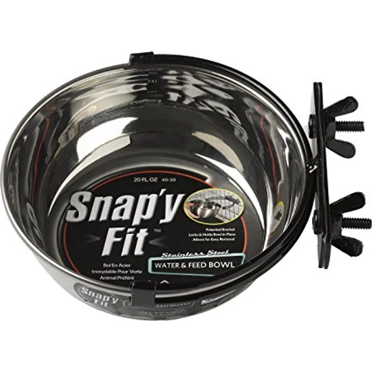 MidWest Homes for Pets Midwest 40-20 Snap'y Fit Wasser- und Futterschale mit Halterung, 591 ml