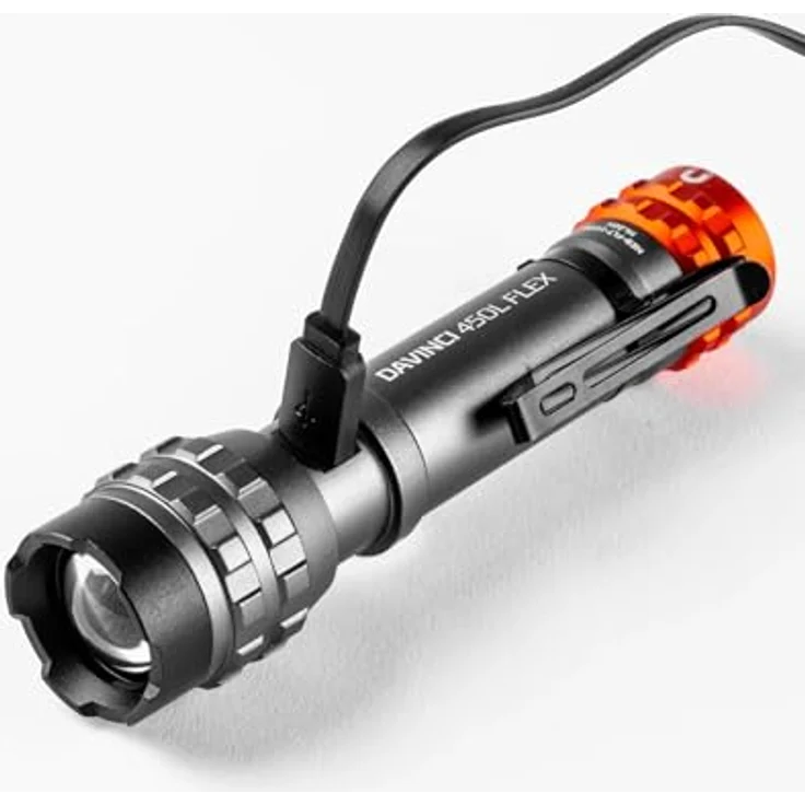 Nebo Akku-LED-Taschenlampe 'Davinici 450L Flex', silbergrau, 450 Lumen, 6-fach Zoom, magnetischer Fuß, konvexe Linse – Bild 3