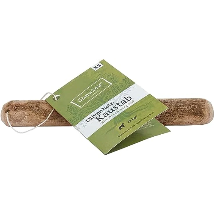 Chewies Kauknochen Hunde-Spielzeug aus Olivenholz für Hunde - 100 % natürliches Hundezubehör risikoarm & langlebig - Größe XS: Für Hunde bis 5 kg Körpergewicht – Bild 1