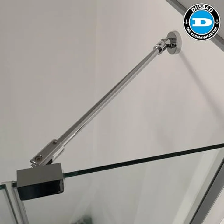 Dusbad Vital 2, Duschkabine mit Pendeltür und Festteil, 4tlg, 200 cm Höhe, 6 mm ESG Glas, Nano-Beschichtung, chromfarbige Optik, eckige Montage – Bild 7