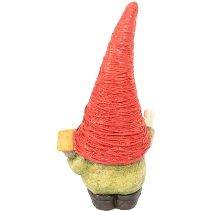 Lemodo Wichtel mit Vogelhaus | Weihnachtswichtel aus Magnesia | Wichtel Figur 42,5 cm hoch | Tomte mit roter Mütze | GNOME als schöne Weihnachtsdeko | Wichtel Deko für drinnen und draußen – Bild 5