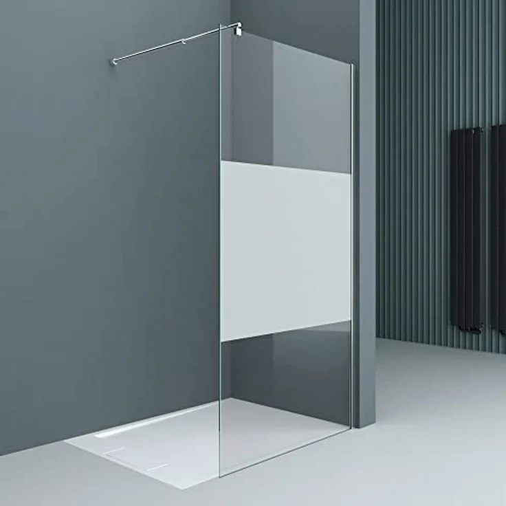 doporro Luxus Duschwand Duschabtrennung Bremen1MS 80x200cm Walk-In Dusche mit Stabilisator Echtglas 8mm ESG-Sicherheitsglas Klarglas Nanobeschichtung – Bild 2