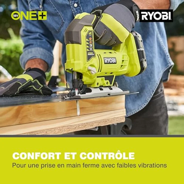 Ryobi R18JS-0 ONE + Stichsäge mit LED, 18 V (nur Gehäuse) - Grün - Grau – Bild 6