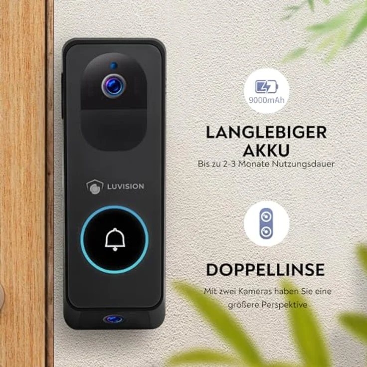 LUVISION Smart Home Türklingel Y03-W2, WLAN Funk Video Türklingel mit 3MP Dual Kamera, 2-Wege Audio, Bewegungserkennung und Nachtsicht – Bild 6