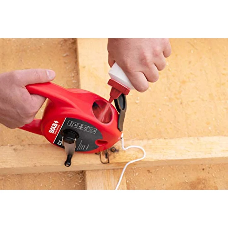 Sola CLG Schlagschnur Set ROT, 30 Meter Markierschnur mit rotem Kreidepulver, hohe Reißfestigkeit und hervorragende Hafteigenschaft – Bild 5