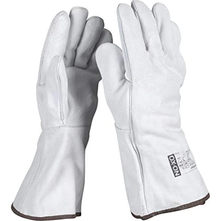 OX-ON HandschuhMan. Schweißerhandschuhe aus weichem Rindspaltleder, lang, Größe 10/XL, EN 388, EN 420, EN 407 – Bild 1