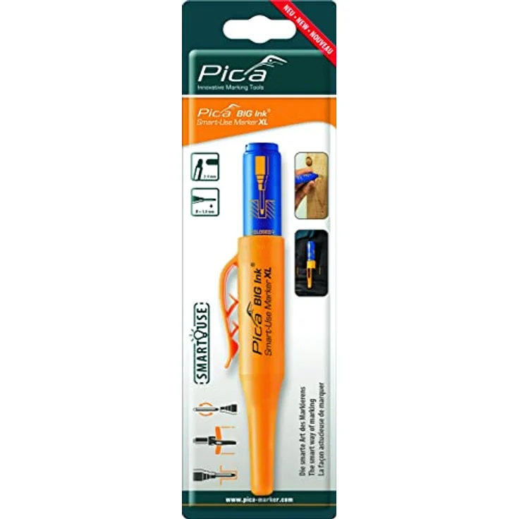 Pica BIG Ink Smart-Use Marker XL rot (kräftige Markierungen, für glatte + trockene Oberflächen geeignet, inklusive Köcherschoner) 170/41 – Bild 4