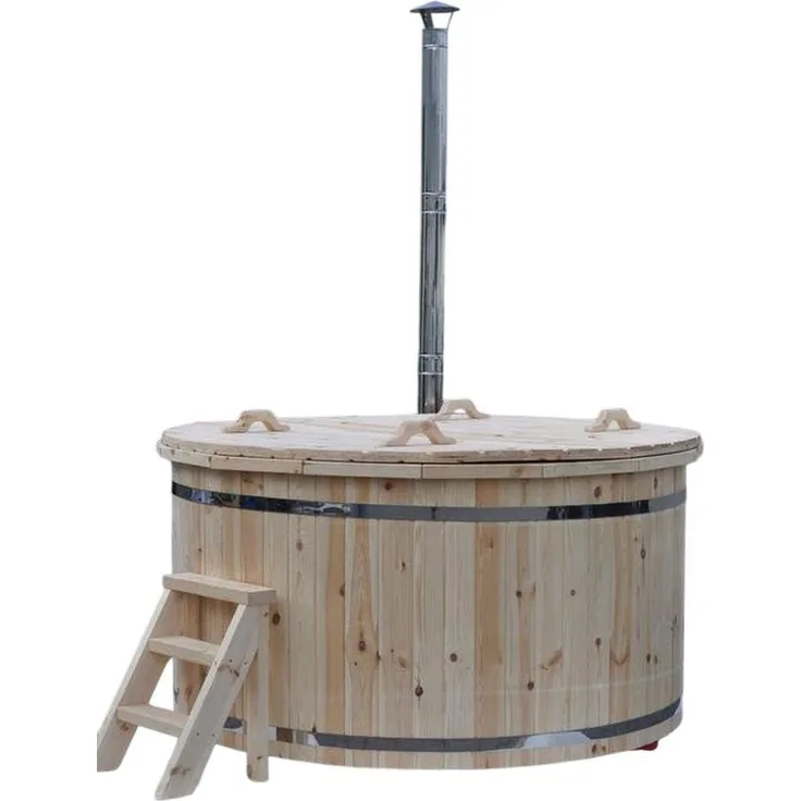 JVmoebel Whirlpool-Badewanne Sprudelbad aus Holz, braun, rund mit Massagefunktion für Entspannung, Made in Europe