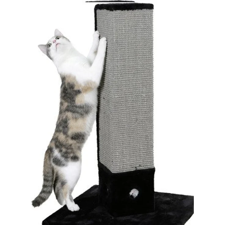 Kerbl 81594 Kratzbaum 4-Corner, 4-eckige Kratzsäule mit Sisal in schwarz-grau, mit Spielmäusen, Höhe 80 cm – Bild 4