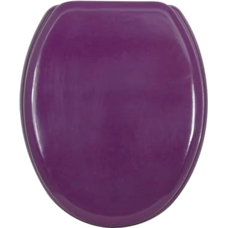 MSV WC-Sitz Cleo, MDF 45 cm x 37 cm, violett, mit rostfreien Scharnieren und feuchtigkeitsresistenter Oberfläche – Bild 2