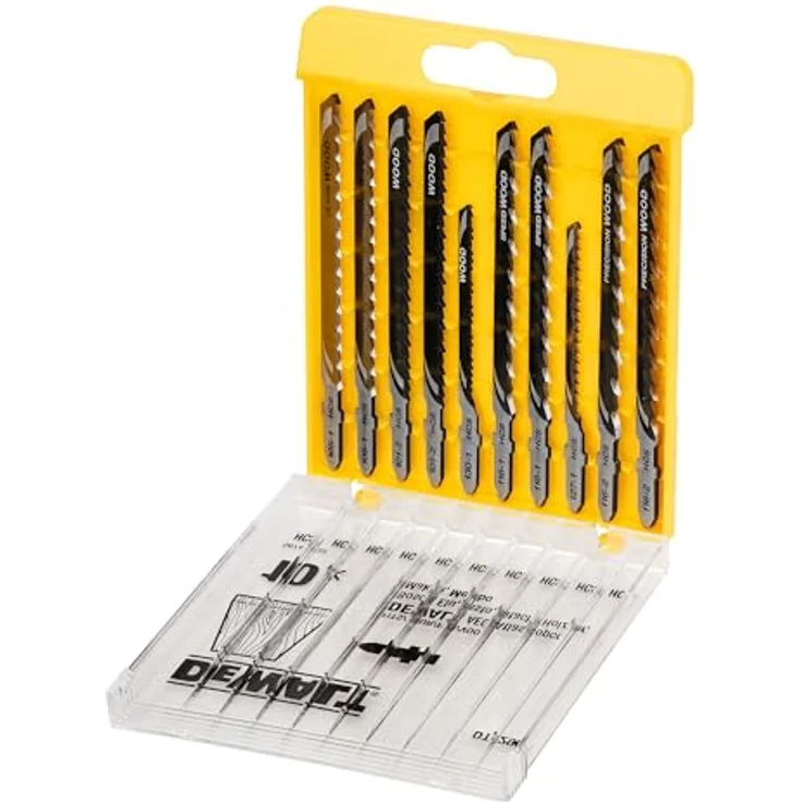 DeWalt HCS-Stichsägenblätter (10-tlg. Set, für Holz, für den Einsatz in Stichsägen (Kabel und Akku), bestehend aus 2x DT2175, 2x DT2177, 1x DT2050, 2x DT2186, 1x DT2168, 2x ST2075) DT2290 – Bild 2