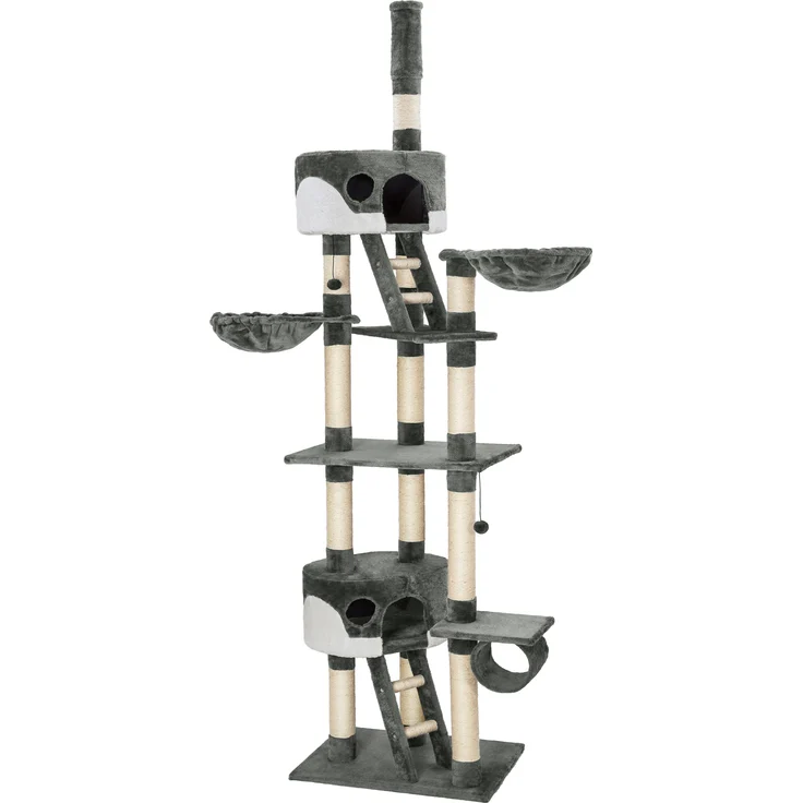 tectake Kratzbaum Hansi 260cm - grau/weiß – Bild 1