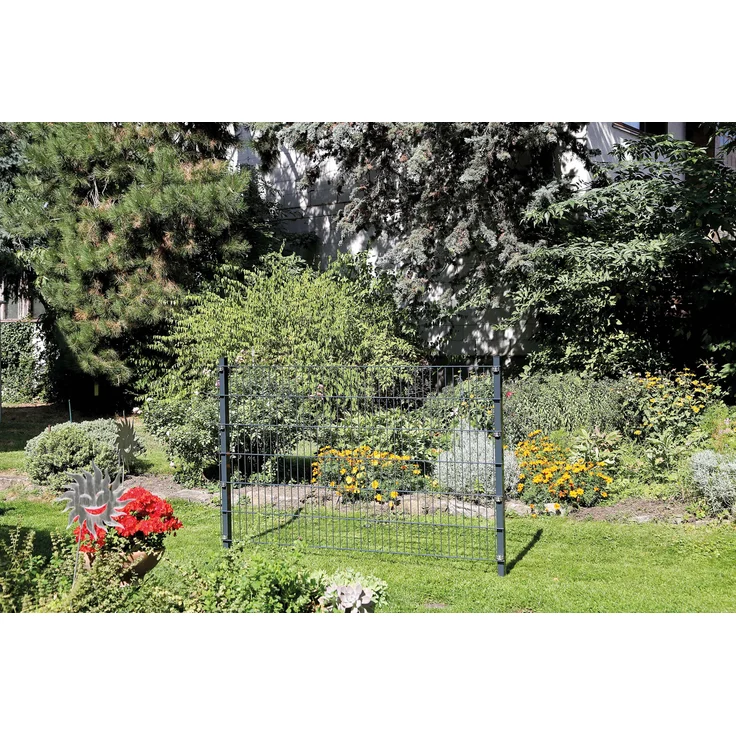 Alberts Zaunerhöhung Erhard | zur einfachen Erhöhung eines vorhandenen Doppelstabmattenzaunes | grün | Höhe 600 mm | für Pfosten 60 x 40 mm 
(672669) – Bild 3