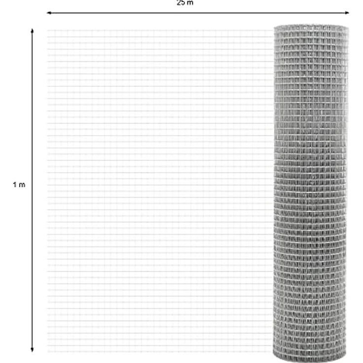 ECD Germany Volierendraht Drahtgitter 19x19mm, 1m x 25m, 0,75mm dick, feuerverzinkter Stahl, witterungsbeständig, flexibel einsetzbar, silbern – Bild 5