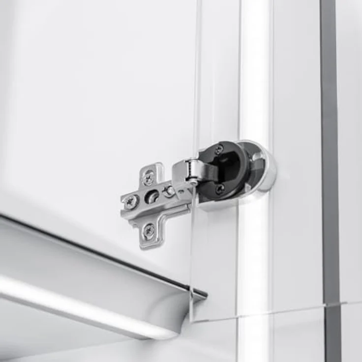 MS Beschläge Glastür-Topfband 1 Paar Glastürscharniere Ø 26mm Chrom glänzend Topfbandabdeckung Vitrinenscharnier Schrankscharnier Möbelscharnier (Rund, Innenanschlag) – Bild 2