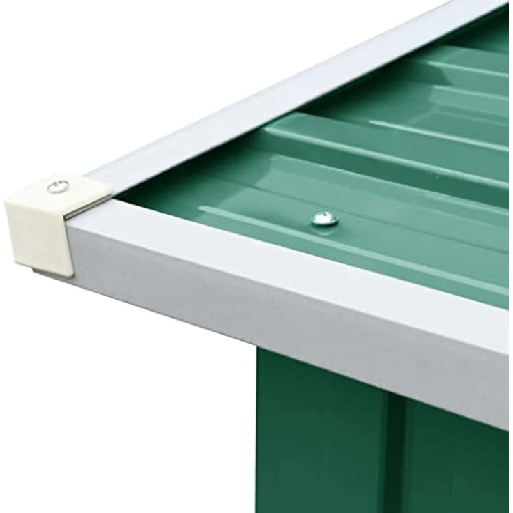 vidaXL Brennholzlager Kaminholzunterstand Brennholzregal Kaminholzständer Verzinkter Stahl 330x92x153cm Grün – Bild 5