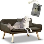 Rohrschneider Hundesofa Abwaschbar Große und Mittlere Hunde Kunstleder Braun/Grau XL