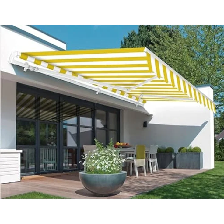 home Trends Markisenstoff Markise mit Volant 4 x 3 m Markisenbespannung ersatzstoff 387 x 300cm Balkon Markise wasserabweisend & Sonnenschutz Ersatz Markisentuch P2011 – Bild 5